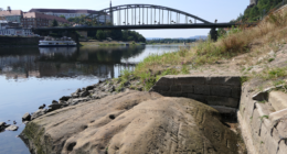 Hunger stones exposed by drought along the Elbe River in Europe