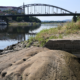 Hunger stones exposed by drought along the Elbe River in Europe