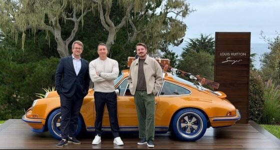 Louis Vuitton Singer Porsche 911 with bespoke luxury travel accessories